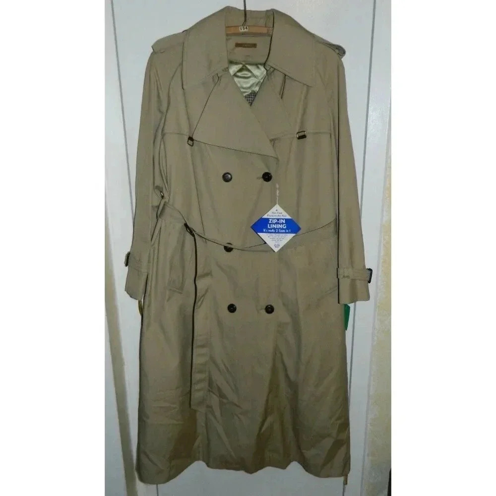 NWT DOMINO 1970's Khaki 2 in 1 All Season Trench